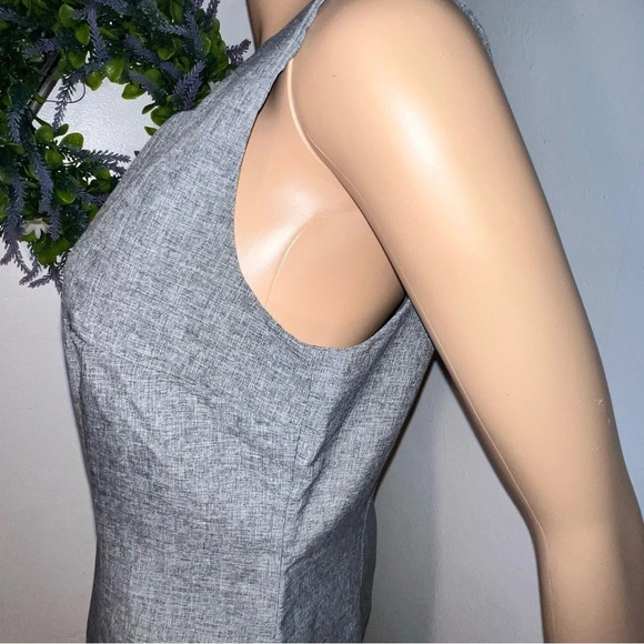 Claudio Nucci,11/12,sleeveless gray tweed print lined rear zip/vent sheath dress - Picture 4 of 12